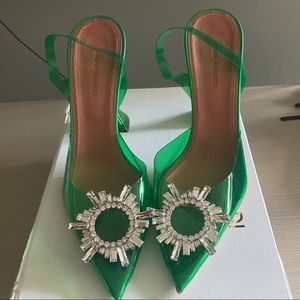 SOLD Amina Muaddi green Begum